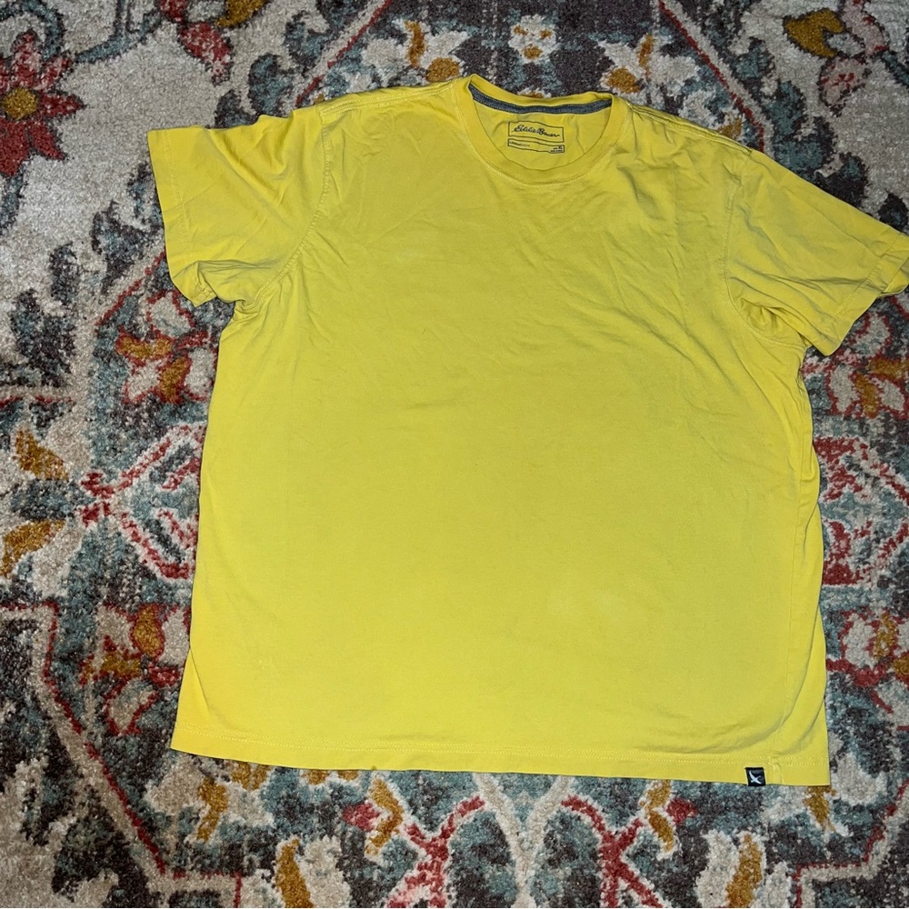 Yellow Eddie bauer mens t shirt